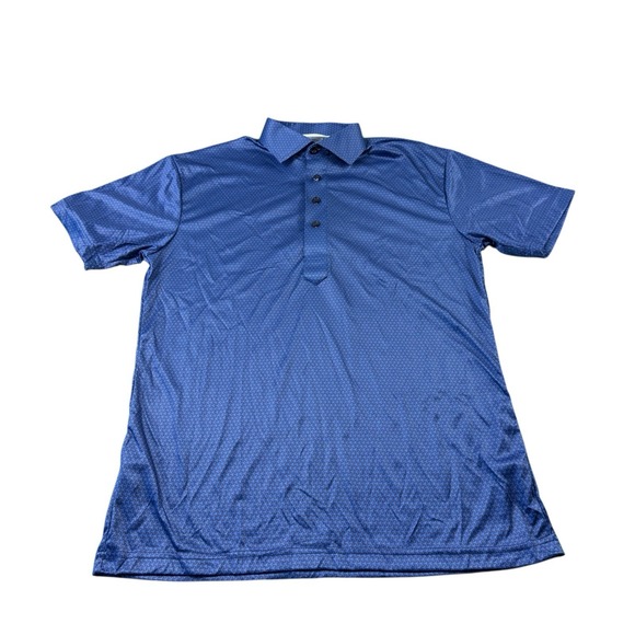 Collars & Co. Blue Geometric Dress Collar Men's Polo Shirt Size S NWOT - Picture 2 of 6